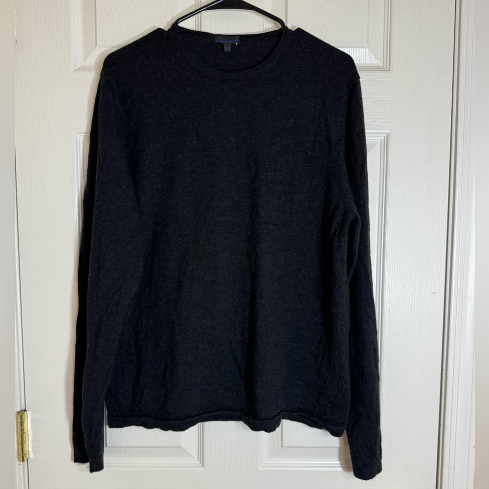 Patrick‎ Assaraf Black Merino Wool Sweater XXL Crew Neck Extrafine Knit